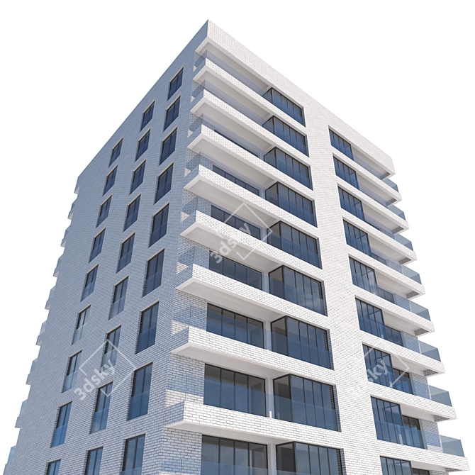 Urban Heights: Luxury Residential Skyscraper 3D model image 4