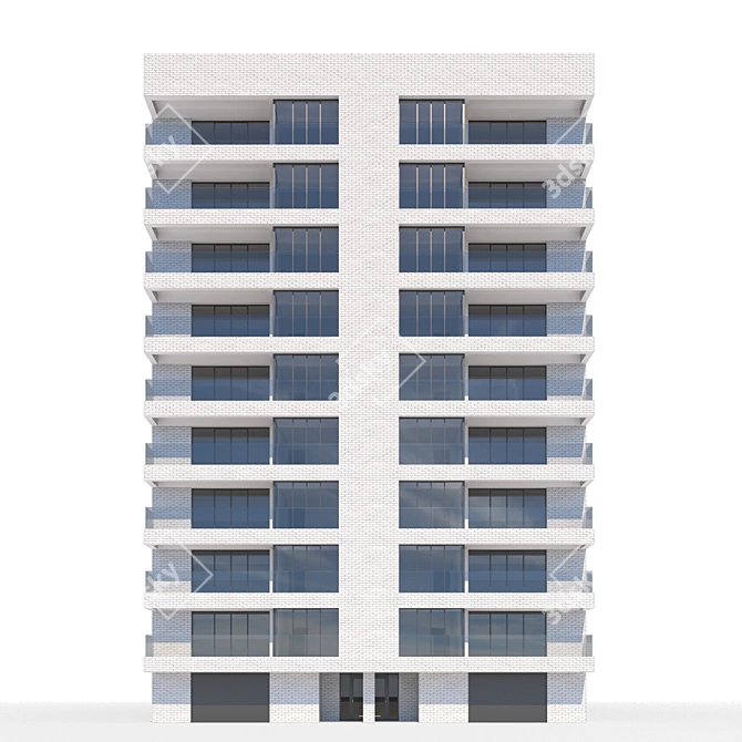 Urban Heights: Luxury Residential Skyscraper 3D model image 5