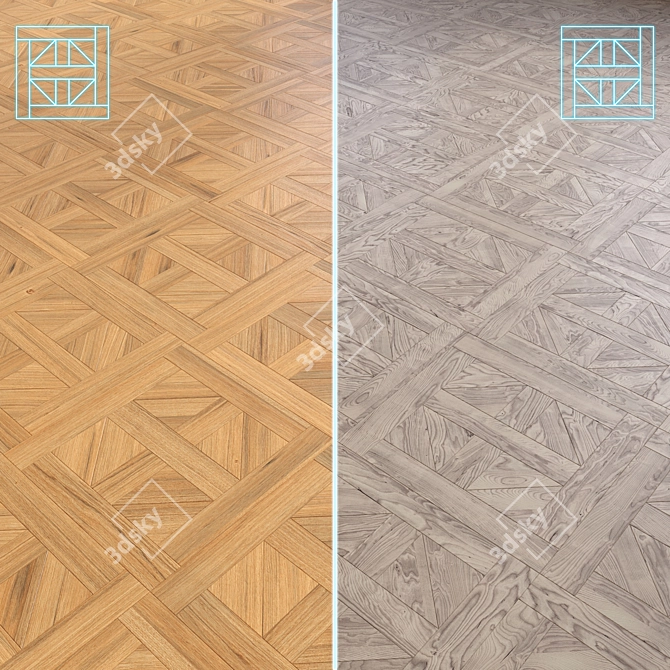 Wooden Floor 3D Model Kit 3D model image 1