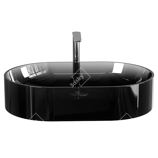 Transparent Resin Smoky Black Sink 3D model image 2