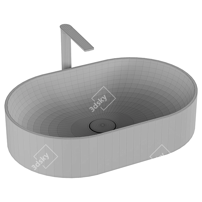 Transparent Resin Smoky Black Sink 3D model image 3