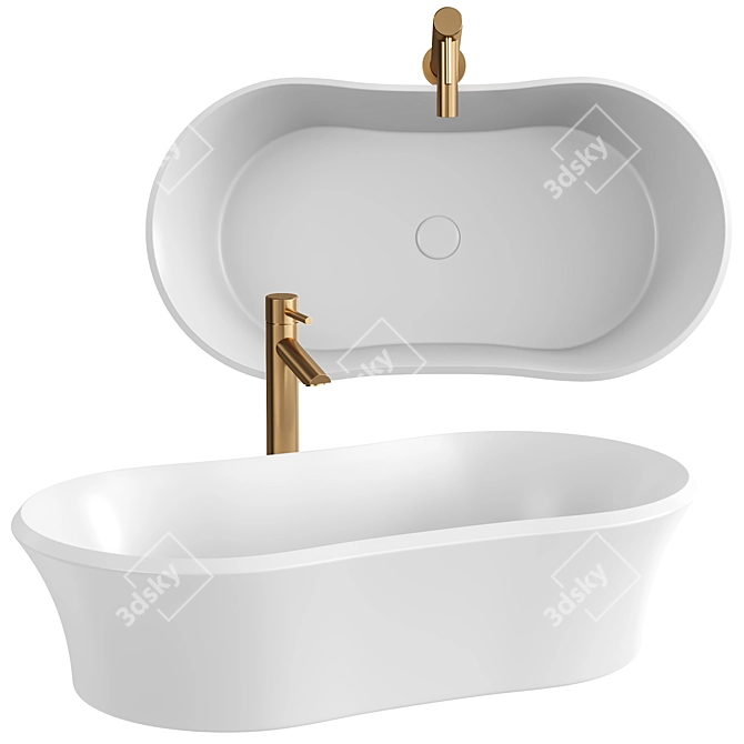 Amalfi Stone Basin 660MM 3D model image 1