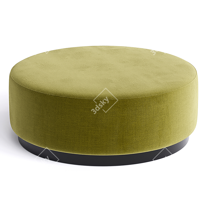 Elegant Round Fabric Pouf LIAM 3D model image 1