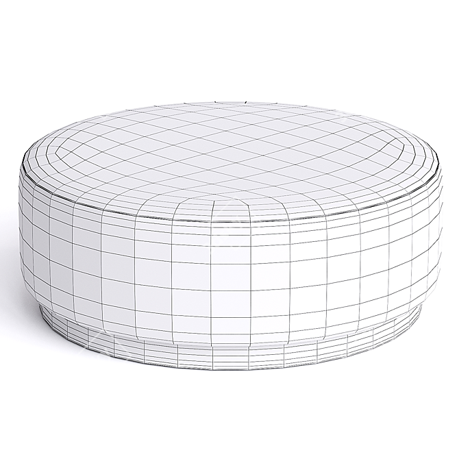 Elegant Round Fabric Pouf LIAM 3D model image 2