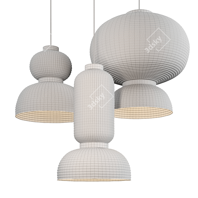 Formakami Paper Pendant Lighting Fixture 3D model image 3