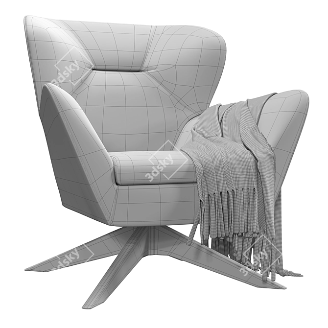 Elegant Tulip Shell Armchair 3D model image 6