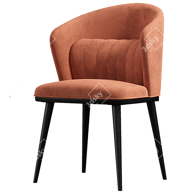  Midcentury Round Back Dining Chairs 3D model image 5