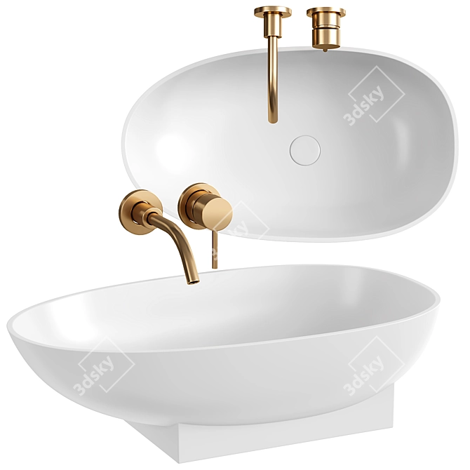 Stone Basin 600mm: COCOON Elegance 3D model image 1