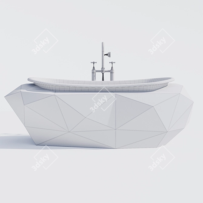 Luxury Diamond Bathtub 3D model image 4