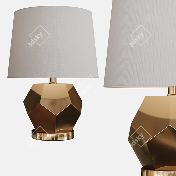 Modern White Table Lamp Fixture 3D model image 1