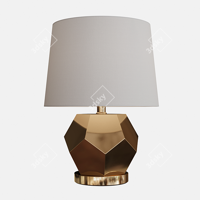 Modern White Table Lamp Fixture 3D model image 2