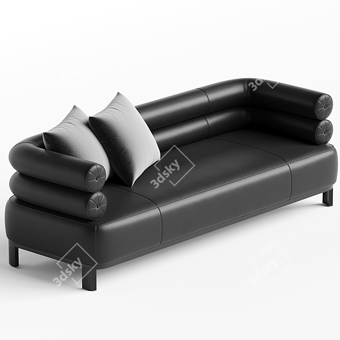 Elegant Lucy Leather Sofa 3D model image 2