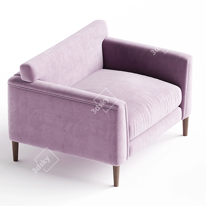 Plush Velvet Loveseat: Elegant Comfort 3D model image 2