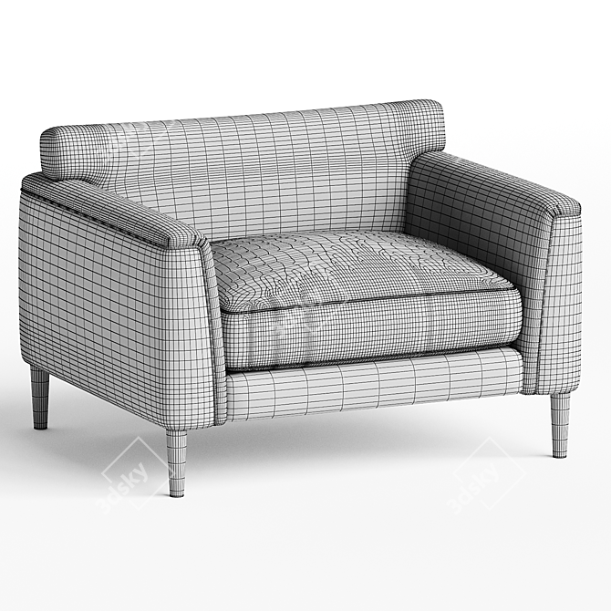 Plush Velvet Loveseat: Elegant Comfort 3D model image 3