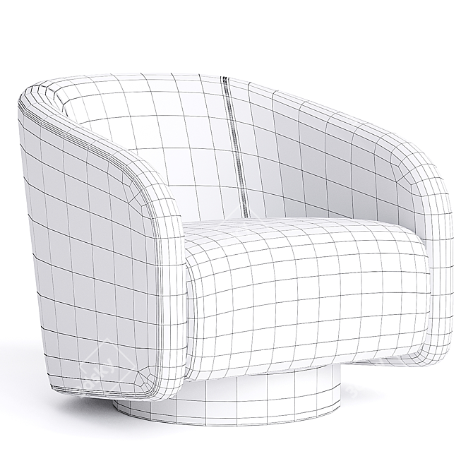 Sleek BOEMIA Swivel Armchair 3D model image 2