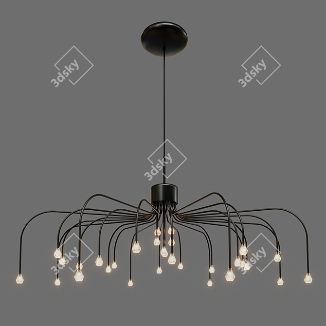 Flexible Steel LED Chandelier Starfall 3D model image 2