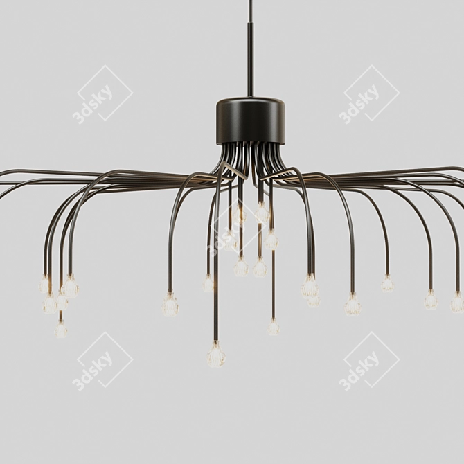 Flexible Steel LED Chandelier Starfall 3D model image 3