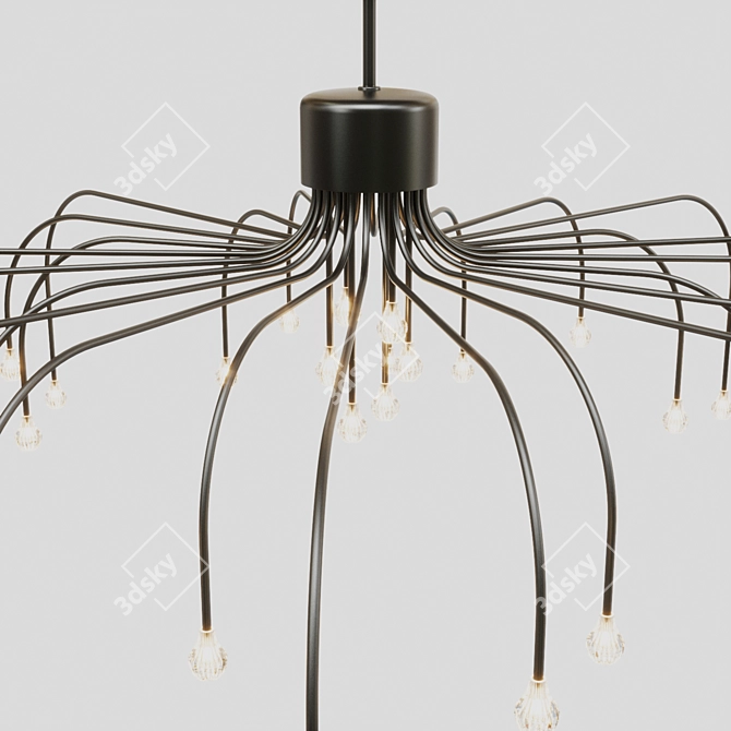 Flexible Steel LED Chandelier Starfall 3D model image 4