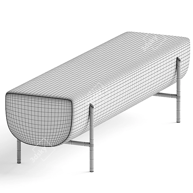 Modern Elegance: Olivya Stone Bench 3D model image 3