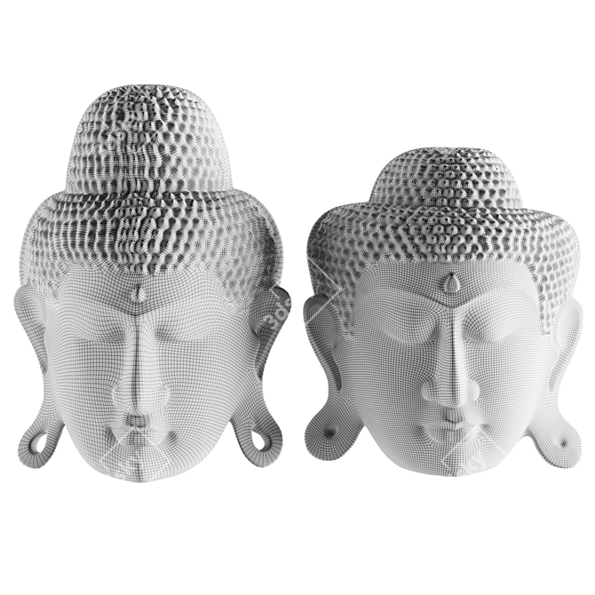 Buddha Masks Decor Set 2016 3D model image 6