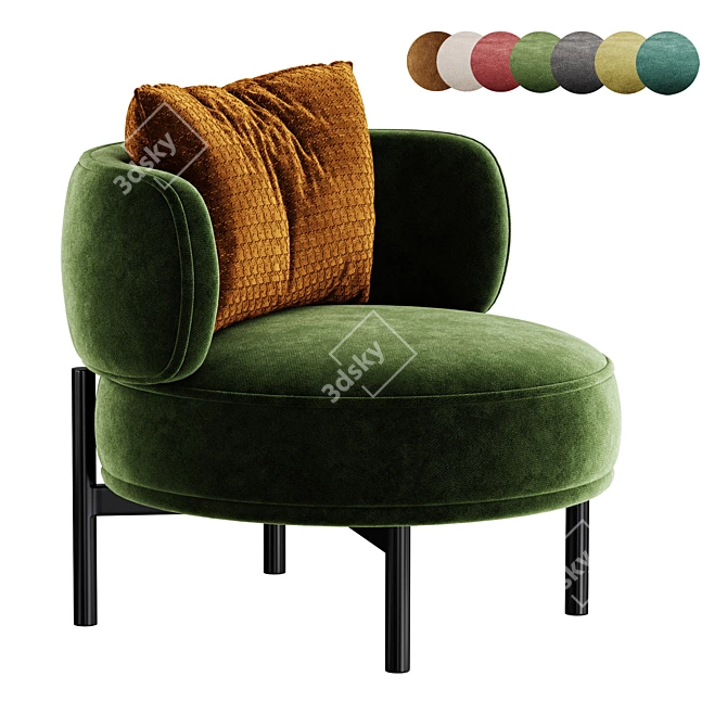 Contemporary Lounge Armchair in Corona 3D model image 1