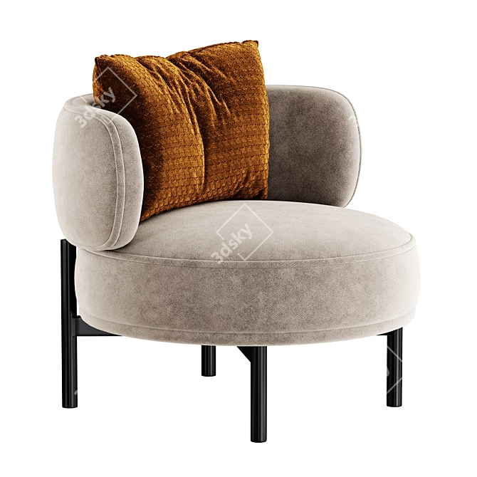 Contemporary Lounge Armchair in Corona 3D model image 3