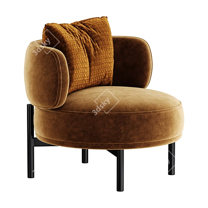 Contemporary Lounge Armchair in Corona 3D model image 4