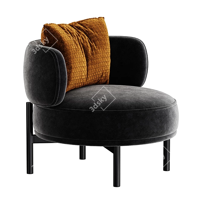 Contemporary Lounge Armchair in Corona 3D model image 5