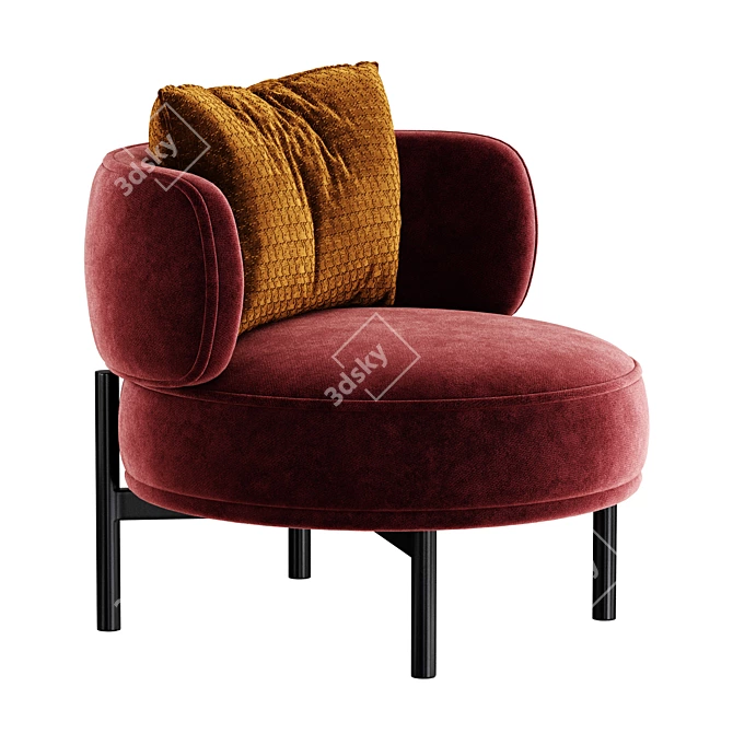 Contemporary Lounge Armchair in Corona 3D model image 6