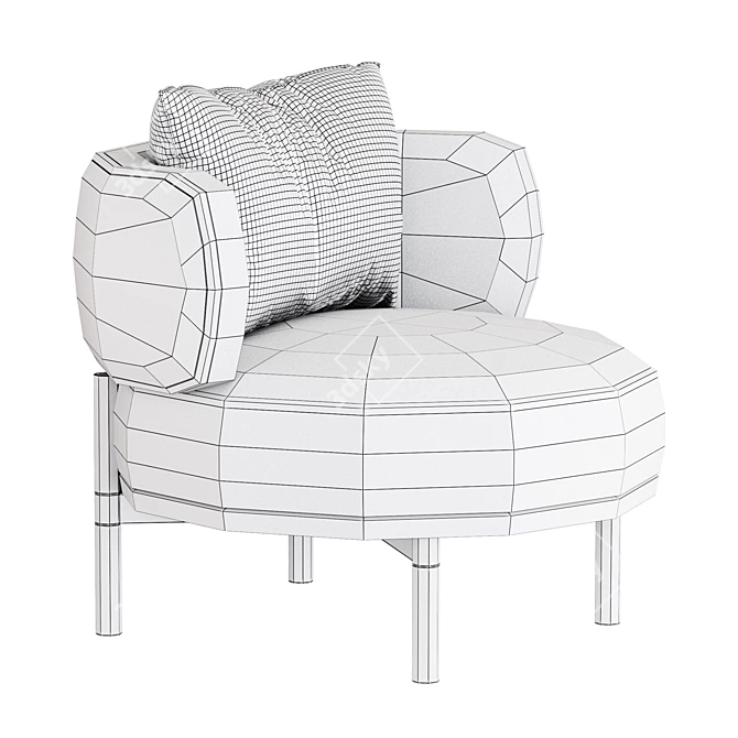 Contemporary Lounge Armchair in Corona 3D model image 7