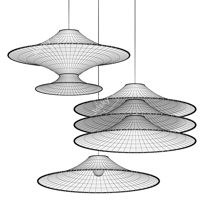 Handcrafted Bamboo Pendant Light 3D model image 4