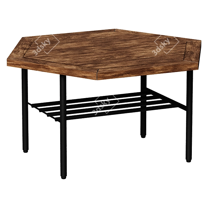 Modern Hexagon Outdoor Coffee Table 3D model image 1