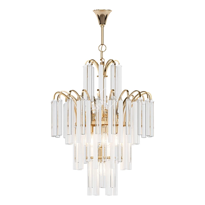 Vintage Palwa Crystal Chandelier 3D model image 1