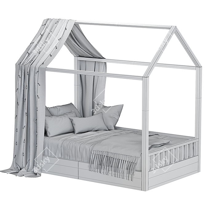 Children's Bed Frame 3D Model 3D model image 5