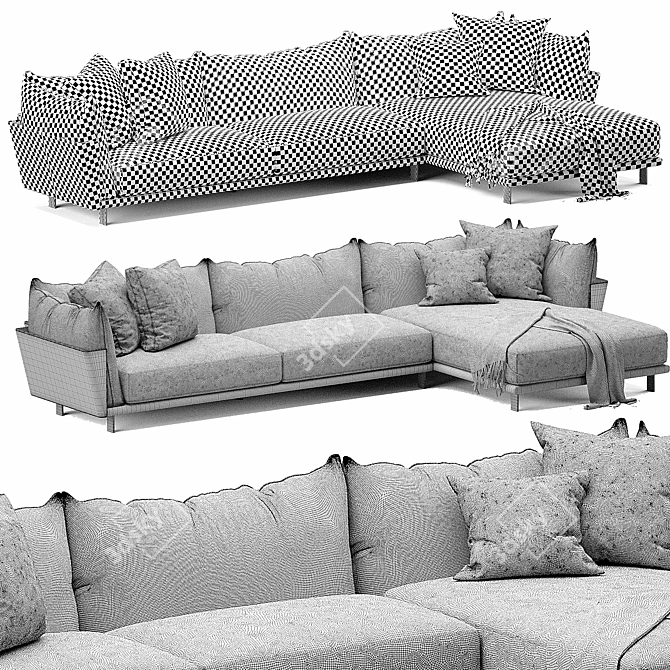 Elegant Bonaldo Blend Chaise Lounge 3D model image 5