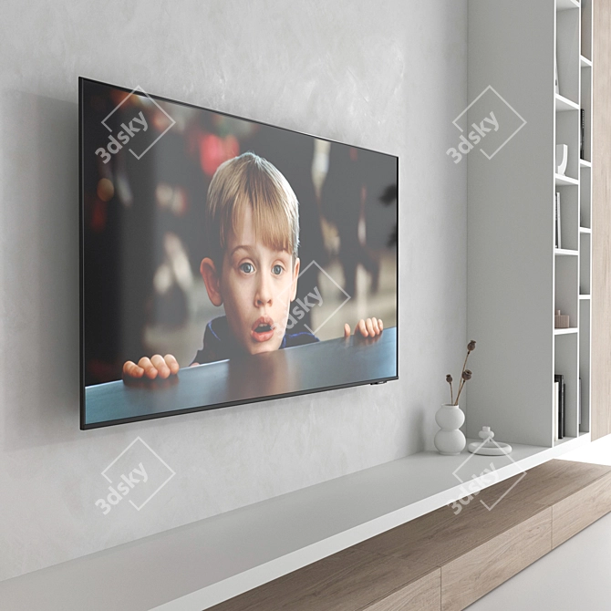 Samsung AU8000 Crystal UHD TV Wall 3D model image 2