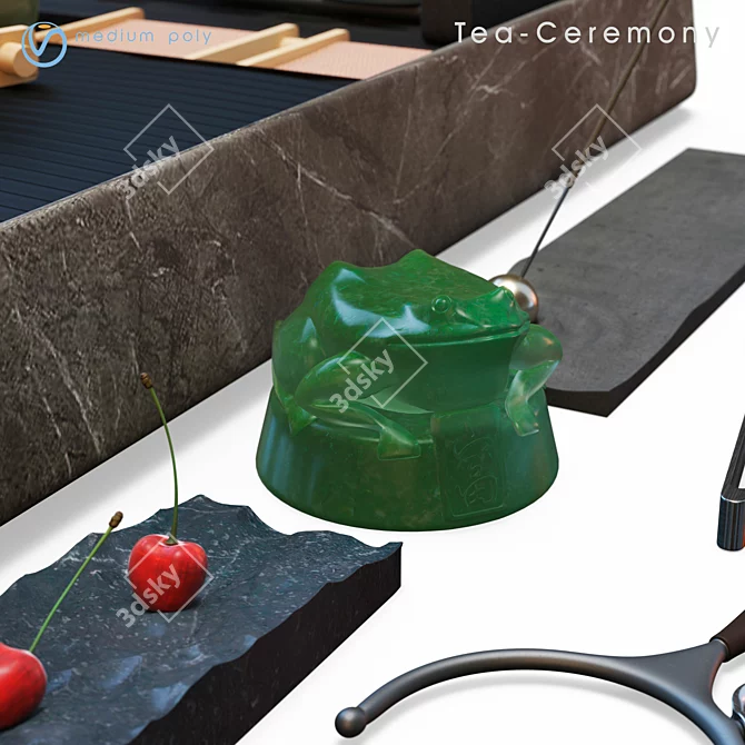 Tea Ceremony Set Kit 3D model image 4