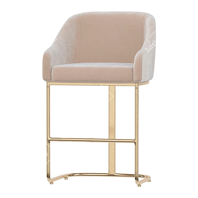 Mid Century Bar Stool 3D model image 1