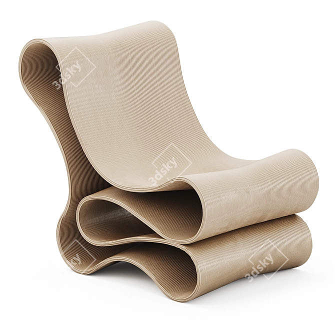 Sleek Reform Lounge Chair 3D model image 2