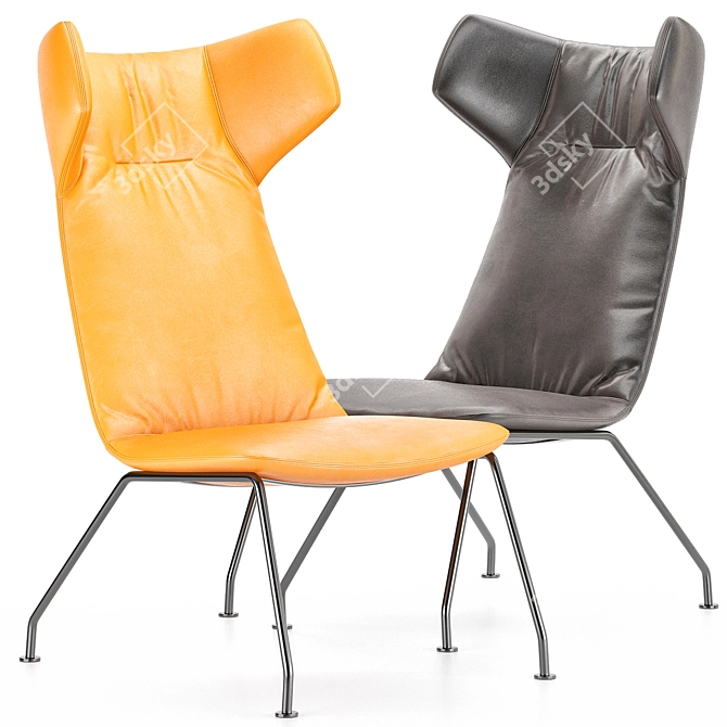 Anjo Leather Armchair Model 3D model image 1