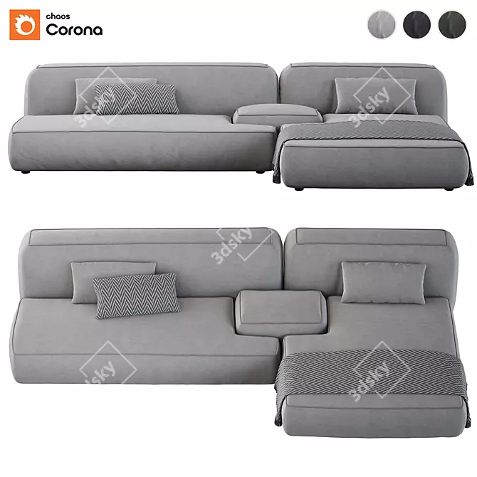 Modern Modular Lema Cloud Sofa 3D model image 2