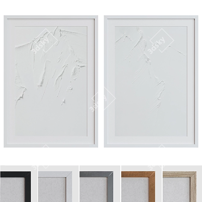 Modern Abstract Picture Frame Set 3D model image 1