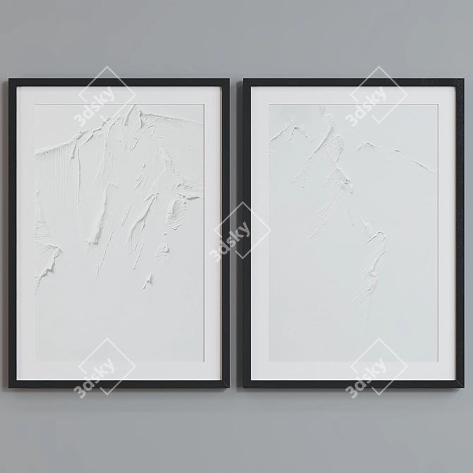 Modern Abstract Picture Frame Set 3D model image 2