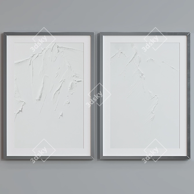 Modern Abstract Picture Frame Set 3D model image 3