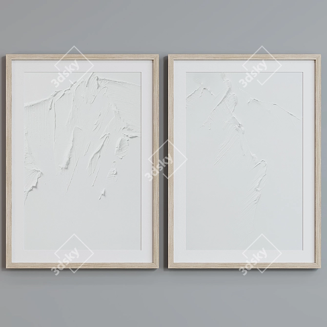 Modern Abstract Picture Frame Set 3D model image 4