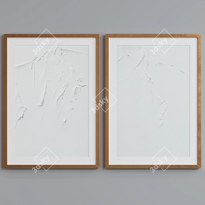 Modern Abstract Picture Frame Set 3D model image 5