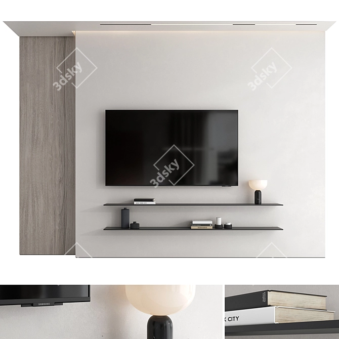 Samsung 75" Crystal UHD TV Wall Set 3D model image 1