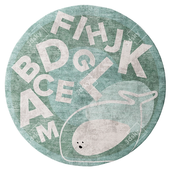 Whimsical Kids' Whale Rugs 3D model image 3