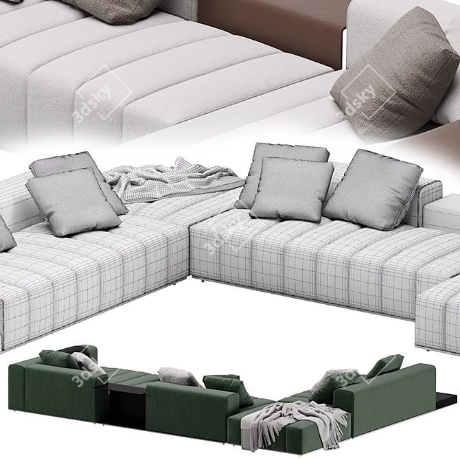 Adaptable Minotti Goodman Sofa 07 3D model image 7