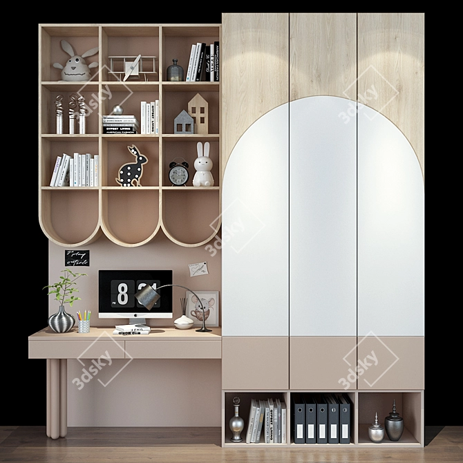 Customizable Child's Wardrobe Cabinet 3D model image 1